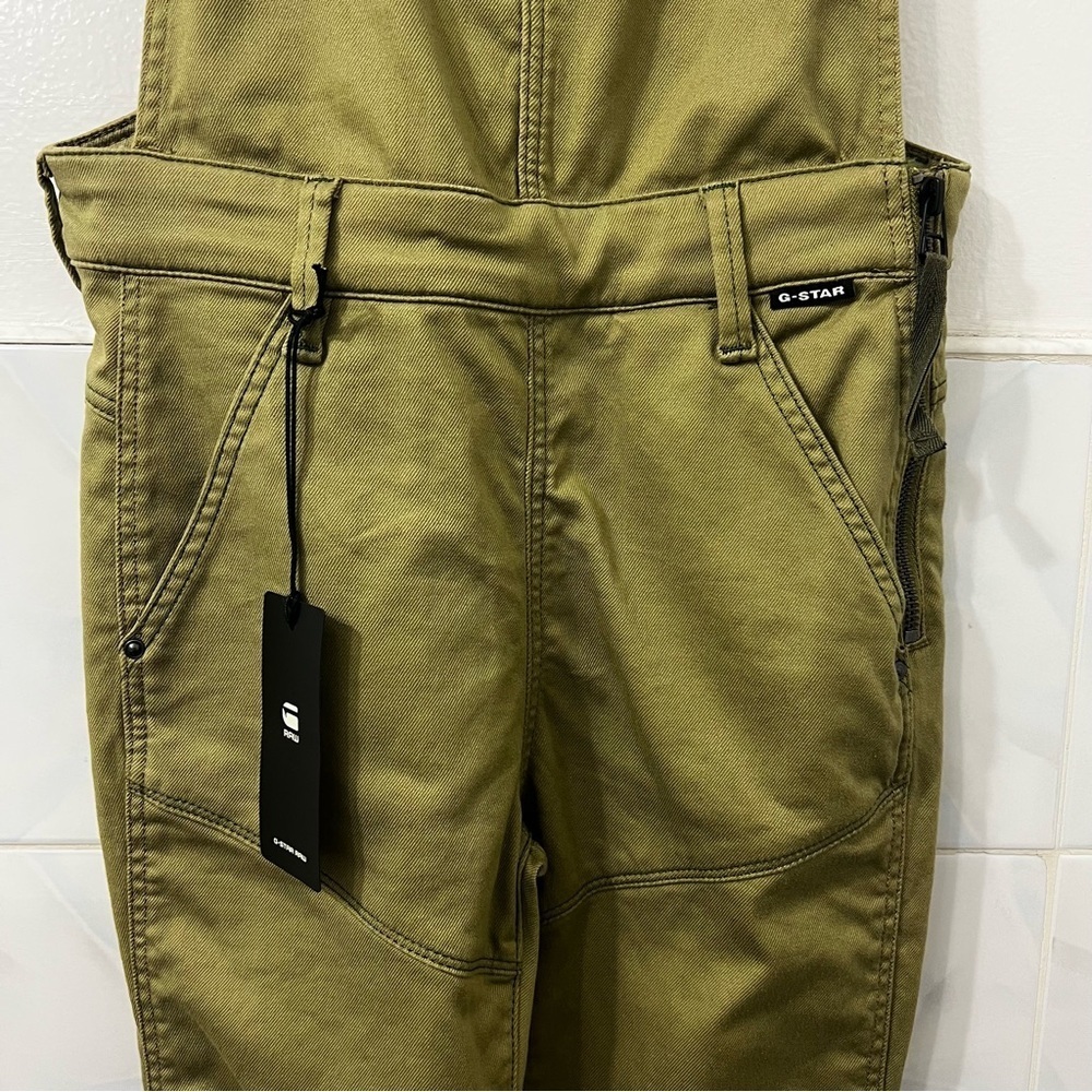 G-Star Raw Worker Dungaree Stretch Skinny Overalls 26 Green Streetwear Gorpcore - Picture 3 of 14